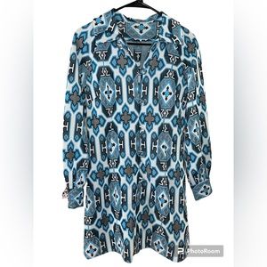 Vintage 60’s Southwestern Aztec Printed Long Sleeve Dress